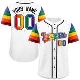 Custom Personalized LGBT Rainbow For Pride Month Raglan Sleeves Authentic Baseball Jersey For Adult