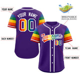 Custom Personalized LGBT Rainbow For Pride Month Raglan Sleeves Authentic Baseball Jersey For Unisex