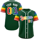 Custom Personalized LGBT Rainbow For Pride Month Raglan Sleeves Authentic Baseball Jersey For Unisex