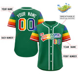 Custom Personalized LGBT Rainbow For Pride Month Raglan Sleeves Authentic Baseball Jersey For Unisex