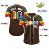 Custom Personalized LGBT Rainbow For Pride Month Raglan Sleeves Authentic Baseball Jersey For Unisex