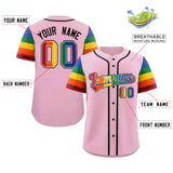 Custom Personalized LGBT Rainbow For Pride Month Raglan Sleeves Authentic Baseball Jersey For Unisex