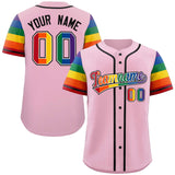 Custom Personalized LGBT Rainbow For Pride Month Raglan Sleeves Authentic Baseball Jersey For Unisex