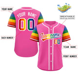 Custom Personalized LGBT Rainbow For Pride Month Raglan Sleeves Authentic Baseball Jersey For Unisex