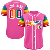 Custom Personalized LGBT Rainbow For Pride Month Raglan Sleeves Authentic Baseball Jersey For Unisex