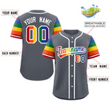 Custom Personalized LGBT Rainbow For Pride Month Raglan Sleeves Authentic Baseball Jersey For Unisex