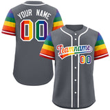 Custom Personalized LGBT Rainbow For Pride Month Raglan Sleeves Authentic Baseball Jersey For Unisex