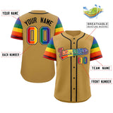 Custom Personalized LGBT Rainbow For Pride Month Raglan Sleeves Authentic Baseball Jersey For Unisex