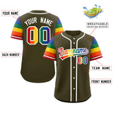 Custom Personalized LGBT Rainbow For Pride Month Raglan Sleeves Authentic Baseball Jersey For Unisex