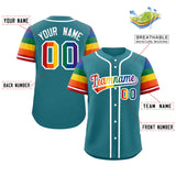 Custom Personalized LGBT Rainbow For Pride Month Raglan Sleeves Authentic Baseball Jersey For Unisex