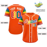 Custom LGBT Rainbow For Pride Month Raglan Sleeves Authentic Baseball Jersey Stitched Logo Number