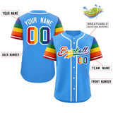 Custom LGBT Rainbow For Pride Month Raglan Sleeves Authentic Baseball Jersey Stitched Logo Number