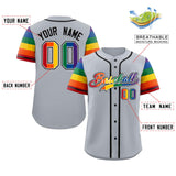Custom LGBT Rainbow For Pride Month Raglan Sleeves Authentic Baseball Jersey Stitched Logo Number