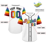 Custom LGBT Rainbow For Pride Month Raglan Sleeves Authentic Baseball Jersey Stitched Logo Number