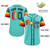 Custom Traditional LGBT Rainbow For Pride Month Raglan Sleeves Authentic Baseball Jersey Printed Team Name