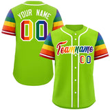 Custom Traditional LGBT Rainbow For Pride Month Raglan Sleeves Authentic Baseball Jersey Printed Team Name