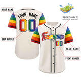 Custom Traditional LGBT Rainbow For Pride Month Raglan Sleeves Authentic Baseball Jersey Printed Team Name