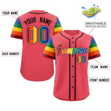 Custom Traditional LGBT Rainbow For Pride Month Raglan Sleeves Authentic Baseball Jersey Printed Team Name