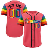 Custom Traditional LGBT Rainbow For Pride Month Raglan Sleeves Authentic Baseball Jersey Printed Team Name
