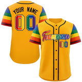 Custom Traditional LGBT Rainbow For Pride Month Raglan Sleeves Authentic Baseball Jersey Printed Team Name