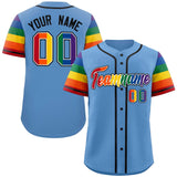 Custom Traditional LGBT Rainbow For Pride Month Raglan Sleeves Authentic Baseball Jersey Printed Team Name