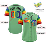 Custom Traditional LGBT Rainbow For Pride Month Raglan Sleeves Authentic Baseball Jersey Printed Team Name