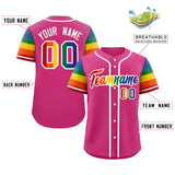Custom Traditional LGBT Rainbow For Pride Month Raglan Sleeves Authentic Baseball Jersey Printed Team Name