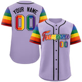 Custom Traditional LGBT Rainbow For Pride Month Raglan Sleeves Authentic Baseball Jersey Printed Team Name
