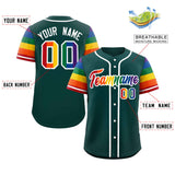 Custom Traditional LGBT Rainbow For Pride Month Raglan Sleeves Authentic Baseball Jersey Printed Team Name
