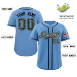 Custom Baseball Jersey Personalized Camo Font Print Team Name/Numbers Button Down Shirts Uniform