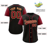 Custom Stripe Fashion Raglan Sleeves Baseball Jersey Design Name Number Logo Mesh Shirt