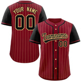 Custom Stripe Fashion Raglan Sleeves Baseball Jersey Design Name Number Logo Mesh Shirt