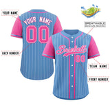 Custom Stripe Casual Raglan Sleeves Baseball Jersey Design Name Number Logo Athletic Baseball Shirt