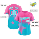Custom Gradient Star Graffiti Pattern Printed/Stitched Shorts Sleeve Training Shirt Baseball Jersey
