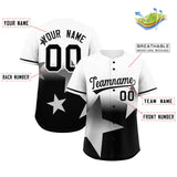 Custom Gradient Star Graffiti Pattern Printed/Stitched Shorts Sleeve Hip Hop Baseball Jersey