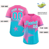 Custom Gradient Star Graffiti Pattern Printed/Stitched Shorts Sleeve Training Shirt Baseball Shirt