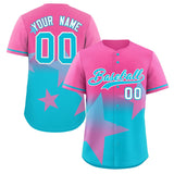 Custom Gradient Star Graffiti Pattern Printed/Stitched Shorts Sleeve Training Shirt Baseball Shirt