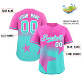 Custom Gradient Star Graffiti Pattern Printed/Stitched Shorts Sleeve Training Shirt Baseball Shirt