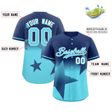 Custom Gradient Star Graffiti Pattern Printed/Stitched Shorts Sleeve Training Shirt Baseball Shirt