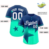 Custom Gradient Star Graffiti Pattern Printed/Stitched Shorts Sleeve Softball Training Baseball Shirt