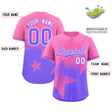 Custom Gradient Star Graffiti Pattern Printed/Stitched Shorts Sleeve Softball Training Baseball Shirt