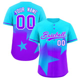 Custom Gradient Star Graffiti Pattern Printed/Stitched Shorts Sleeve Softball Training Baseball Shirt