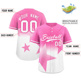 Custom Gradient Star Graffiti Pattern Printed/Stitched Shorts Sleeve Hip Hop Baseball Shirt
