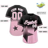 Custom Gradient Star Graffiti Pattern Printed/Stitched Shorts Sleeve Hip Hop Baseball Shirt