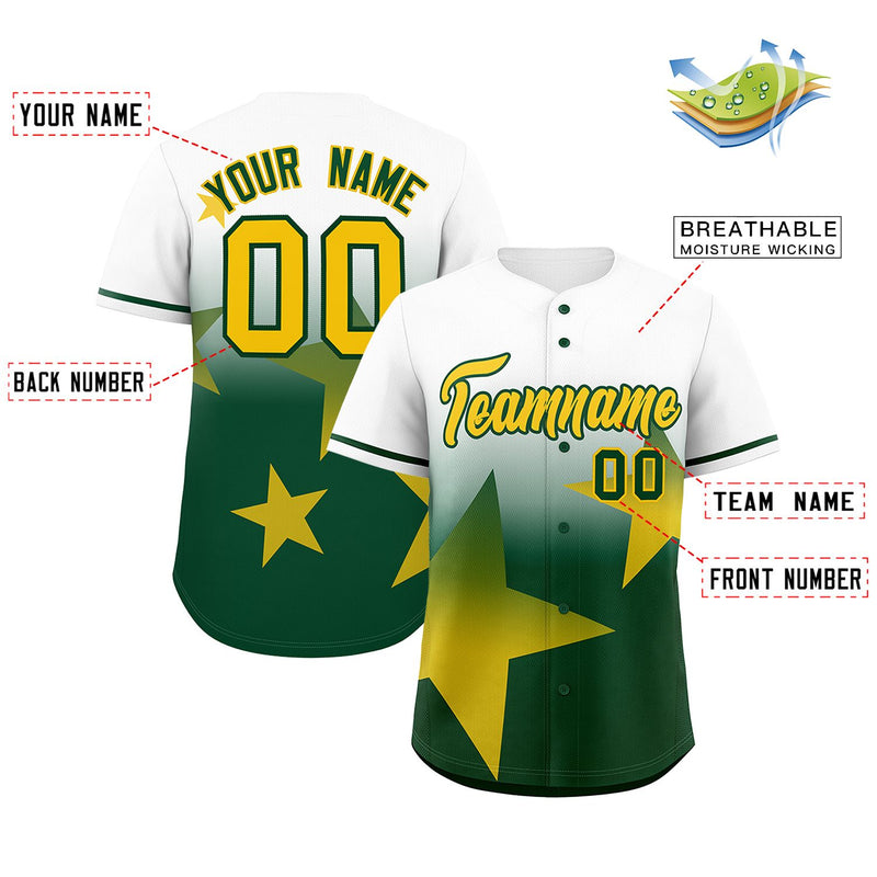 Custom Gradient Star Graffiti Pattern Printed/Stitched Shorts Sleeve Training Shirt Sport Baseball Jersey