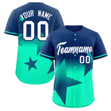 Custom Gradient Star Graffiti Pattern Printed/Stitched Shorts Sleeve Softball Training Sport Baseball Jersey