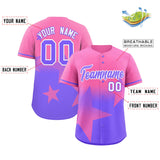 Custom Gradient Star Graffiti Pattern Printed/Stitched Shorts Sleeve Softball Training Sport Baseball Jersey