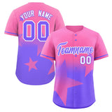 Custom Gradient Star Graffiti Pattern Printed/Stitched Shorts Sleeve Softball Training Sport Baseball Jersey