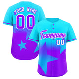 Custom Gradient Star Graffiti Pattern Printed/Stitched Shorts Sleeve Softball Training Sport Baseball Jersey