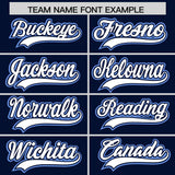 Custom Navy Graffiti Pattern Personalized Multicolored Flames Print Authentic Baseball Jersey